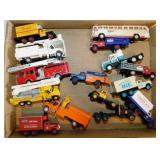15 diecast & plastic toy vehicle trucks: