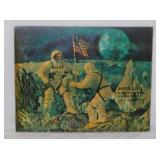 1969 Apollo II Moon Landing lenticular sign -