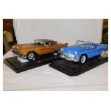 2 diecast cars: 1956 Chevrolet Bel Air convertible