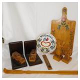 Vintage wooden household items: Thermometer -