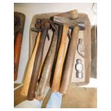 7 vintage hammers: Ball peen - Claw - Tacking &
