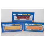 3 new Walthers Mainline railroad train cars in