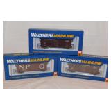 3 new Walthers Mainline railroad train cars in