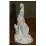 Retired Nao Lladro Spain bisque Girl with Piglets