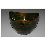 Signed hand carved & polished elm wood bowl by