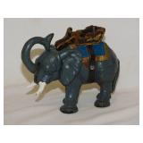 Vintage cast iron mechanical elephant coin bank,