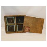 7 antique glass stereopticon & magic lantern