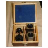 Steel standard 5C Collet block chuck set in wood
