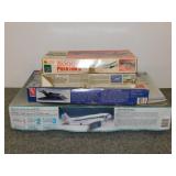 4 vintage airplane model kits in boxes: Revell