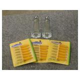 New corn skewers - Glass salt & pepper S&P shakers