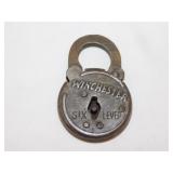 Winchester round six lever steel padlock, 2' wide