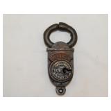 Antique NSW Railways Crab Lock cast iron padlock,