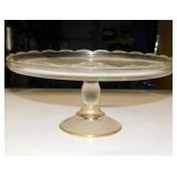 1950's Jeannette Glass Harp pattern pedestal cake