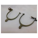 Antique metal equestrian riding boot spurs w/