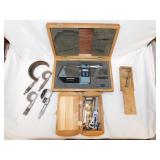 6 vintage outside micrometers & adjustable watch