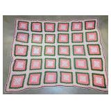 Hand crocheted Granny Square afghan, 80' x 56'