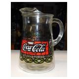 1980's glass Coca-Cola pitcher w/ ice lip, 9' tall