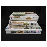 4 vintage military tank model kits in boxes: 3