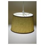 Modern pendant light w/ linen barrel shade, 12'