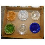 16 antique glass butter pats: Westmoreland & more