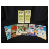 Vintage gasoline station receipts & road maps: