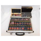 3 carbide tipped router bit sets in cases: 2