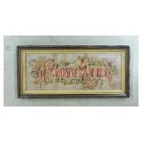 Antique Victorian punch paper Welcome Home