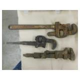Hand sledge hammer - 3 pipe wrenches