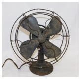 Antique GE metal fan, 14' tall, runs