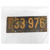 1925 Pennsylvania State automobile license