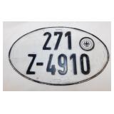 Vintage oval West German customs/export license