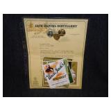 Vintage alcohol ephemera: Jack Daniels Whiskey