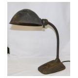 Antique cast iron gooseneck desk lamp