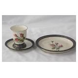 Vintage Rosenthal Moss Rose & sterling silver: