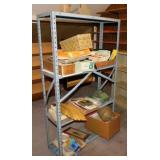 Mid Century steel storage unit w/ contents, 36' x