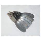 4 stainless denmark engraved butter pats, 3'