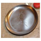 4 stainless denmark engraved butter pats,