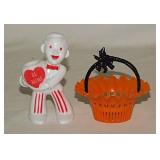 Vintage hard plastic Valentine & Halloween candy