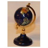 Nice polished lapis & gemstone world globe,
