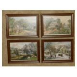 4 Currier & Ives American Homestead Seasons