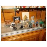 27 miniature wood, ceramic, porcelain & glass