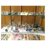 60 miniature blown glass, pewter, wood &