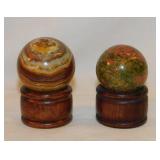 Polished chocolate banded onyx & unakite orb