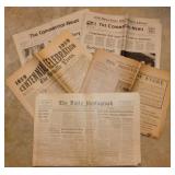 Box full of vintage newspapers