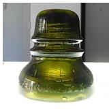 Brookfield 8 green glass insulator