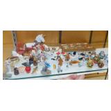 50+ miniature blown glass, pewter, wood, plastic