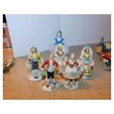 6 porcelain victorian figurines marked Germany