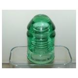 W.E. Mfg. Co. WU Western Union aqua glass