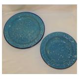 20 pcs. graniteware dinnerware: 8 dinner plates -