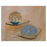 Murano Italy blown glass paperweight w/